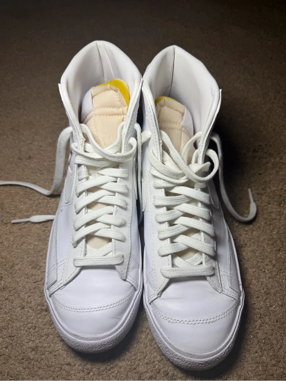 Nike White High-Top Leather Sneakers